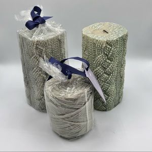 INDIGO SET OF THREE DECORATIVE CANDLES